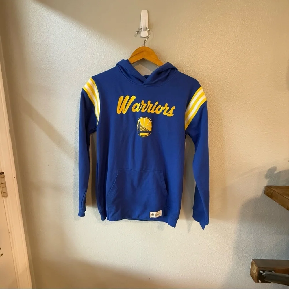 NBA Golden State Warriors Hoodie Youth‎ XL Blue Yellow Striped Pullover